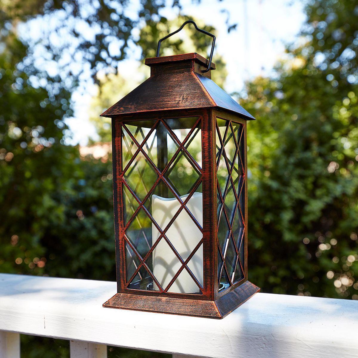 11 in. Solar LED Lantern X8602