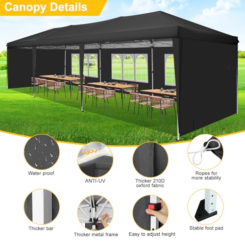 10x20 Pop Up Canopy Tent with 6 Sidewalls White W31979