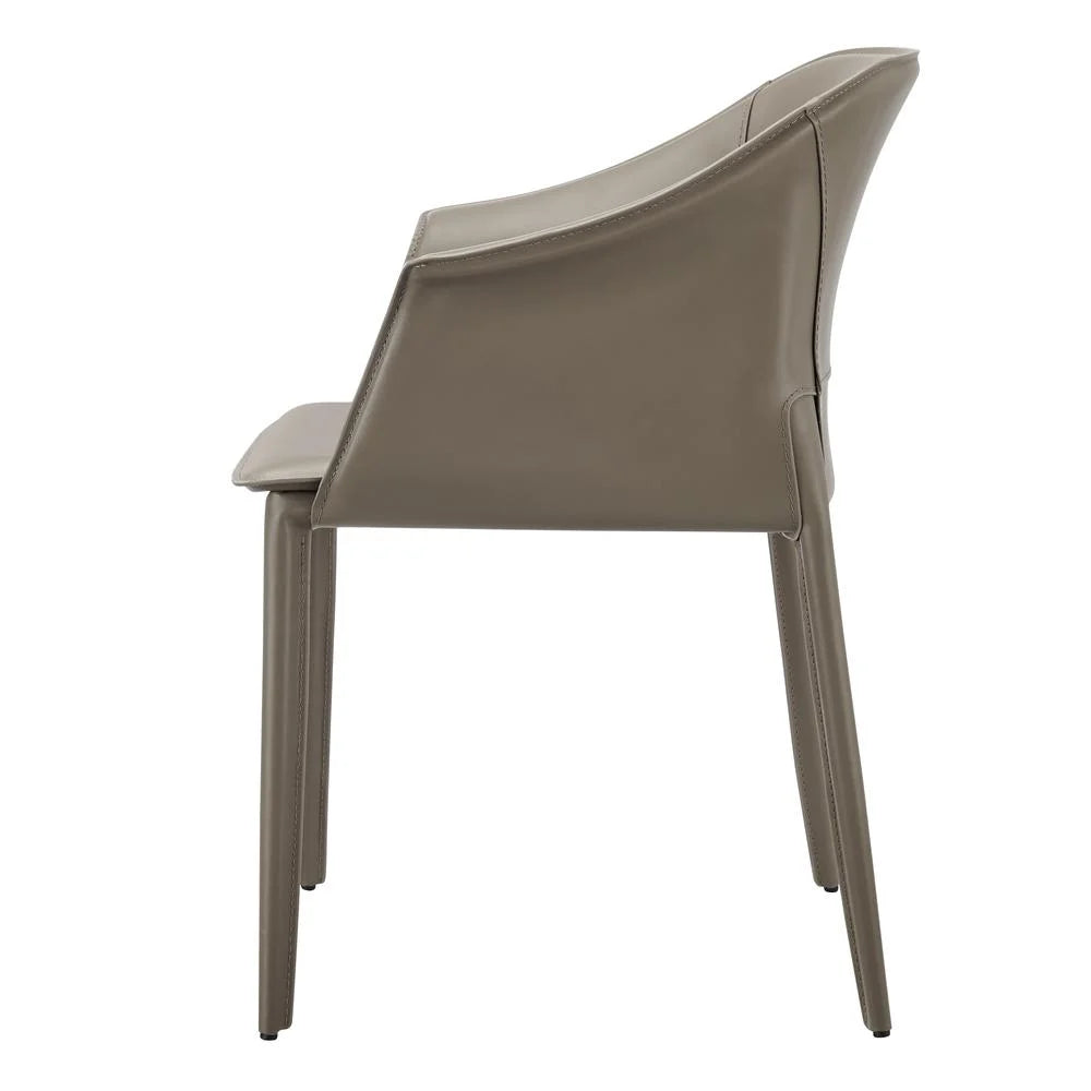 Recycled Leather Dining Arm Chair T9640