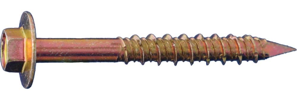 3/8 x 4x22 Hex Flange Concrete Screws Yellow Zinc L2241