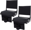 Black Folding Stadium Chair with Cup Holder I800