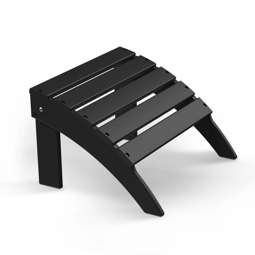 Folding Adirondack Ottoman HDPE Outdoor Footrest Black O842050