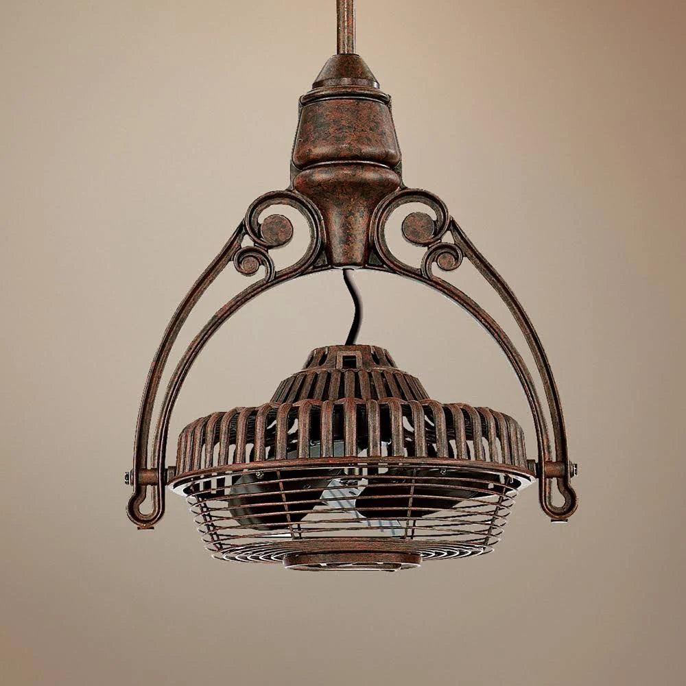 Rust Tilt-Adjust Cage Ceiling Fan S87313