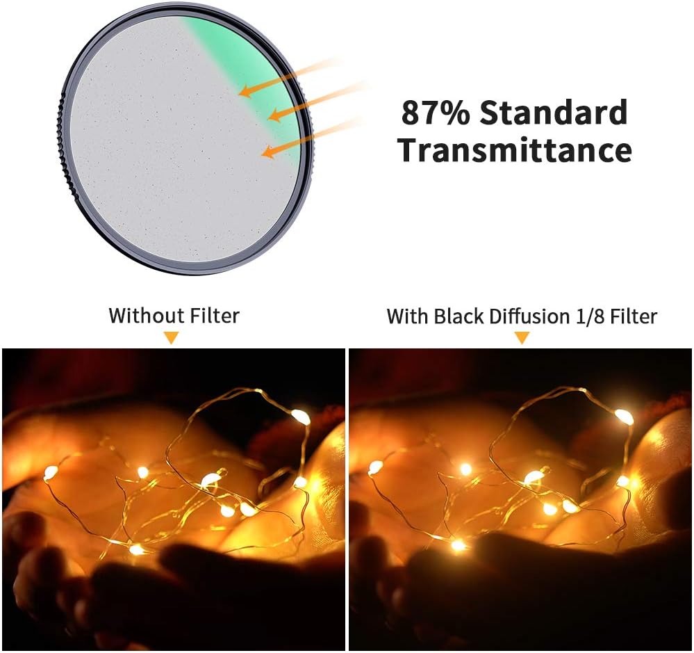 82mm Black Diffusion 1/8 Camera Lens Filter H5687