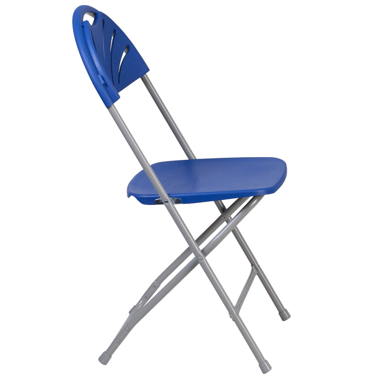 2 Pack Blue Plastic Fan Back Folding Chair I446