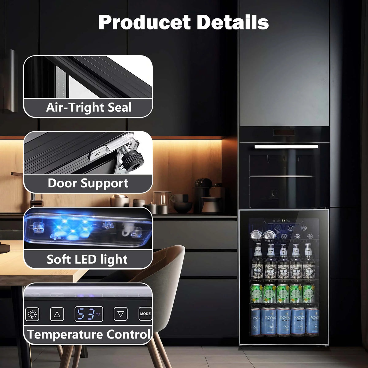 3.2 Cu.ft 120 Can Beverage Refrigerator Cooler K2632