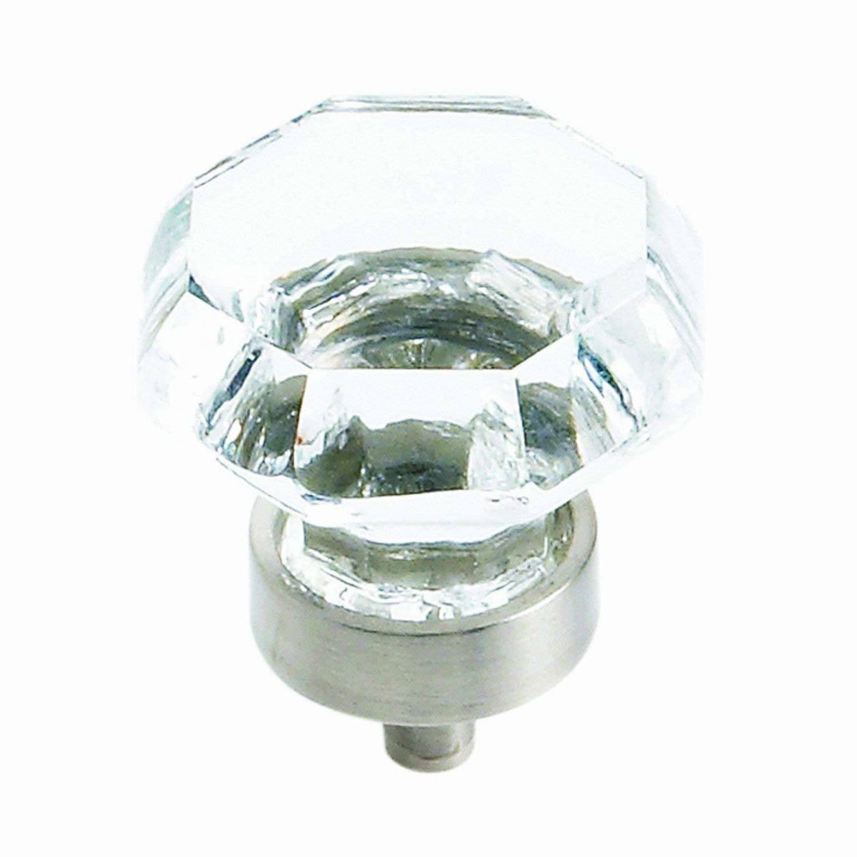 Crystal Knob, Satin Nickel, 1-Inch Diameter J512