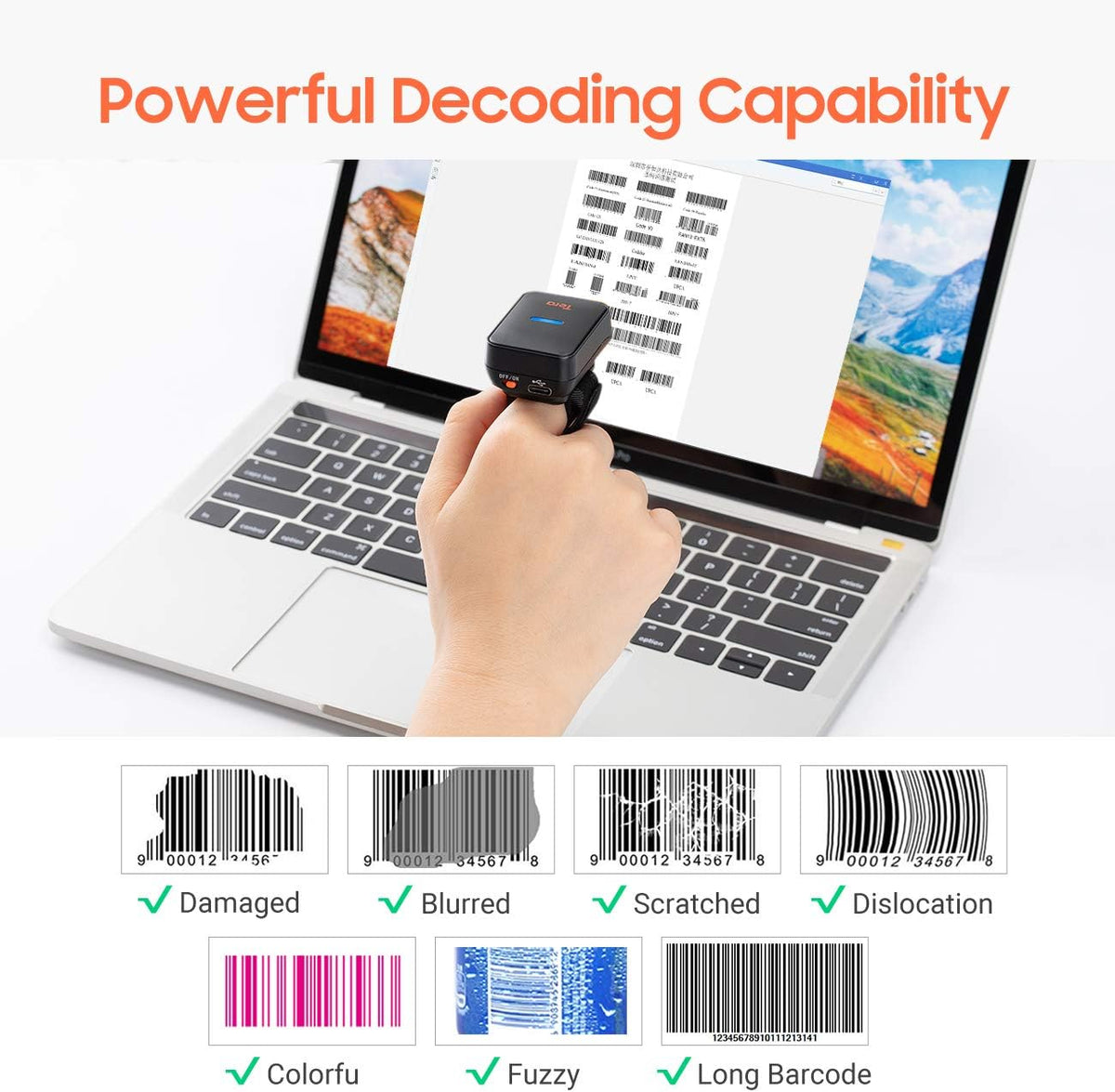 Wireless Bluetooth Barcode Scanner F78741