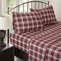 Cotton Sheet Set Cal King Red Plaid F707