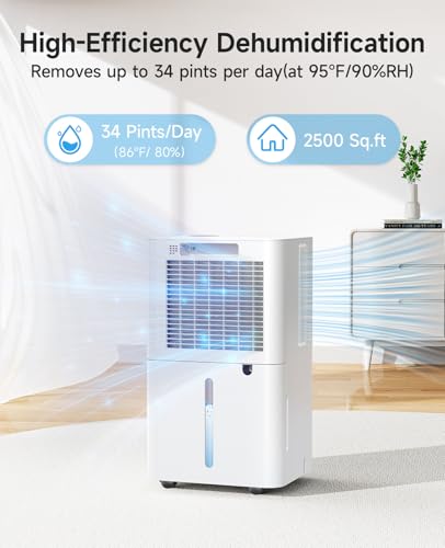 34 Pints Dehumidifier with Drain Hose X90906