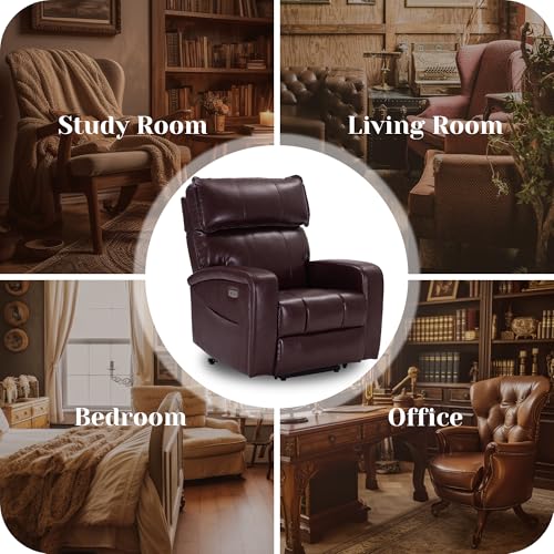 Leather Power Lift Recliner Chair with Heat & Massage W842793