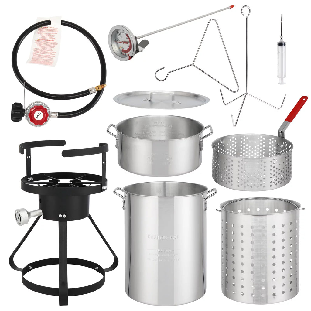 30QT Propane Outdoor Fryer 4 Piece Set 54000BTU S9684