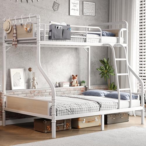 Twin Over Twin Metal Bunk Bed with Safety Guard Rails C7396