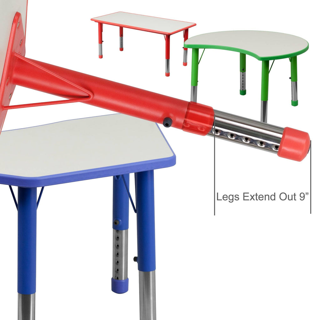 Red Plastic Height Adjustable Activity Table F795768