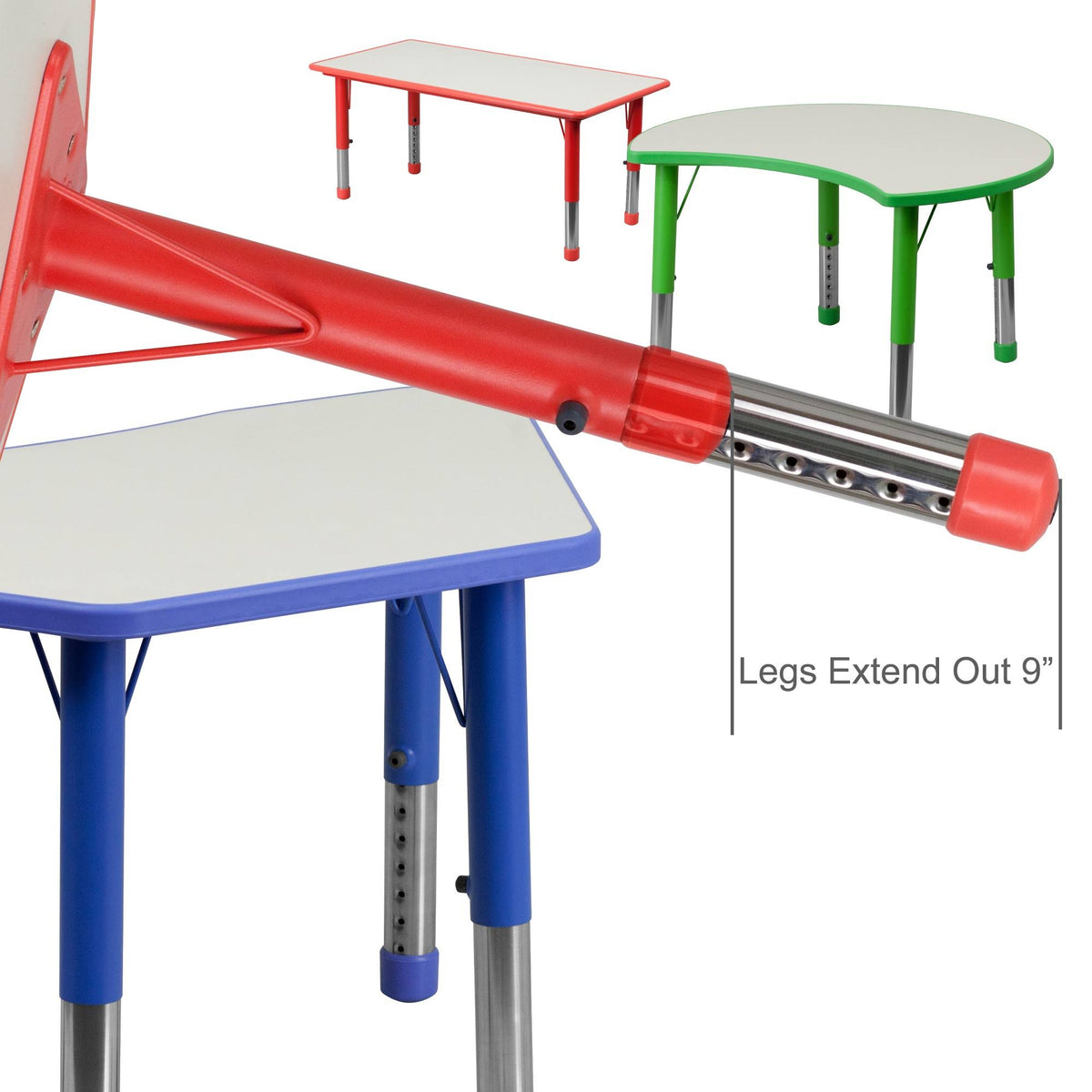 Red Plastic Height Adjustable Activity Table F795768