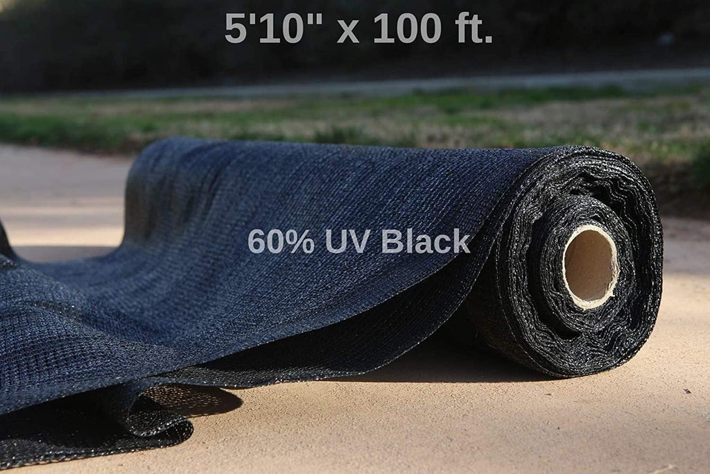 5'10 x 100 ft. Black 60% Shade Cloth N102812