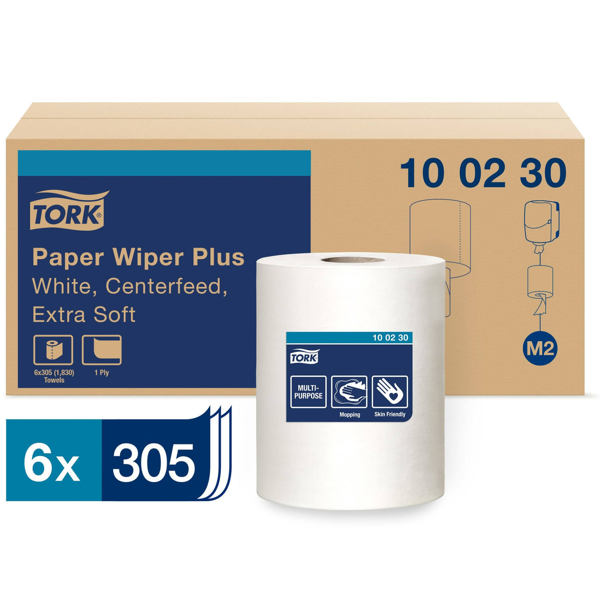 White 1-Ply 7.7 x 11.8 Centerfeed Paper Wiper, 305/Roll, 6/Carton G494699