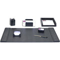 Black Leather 7-Piece Desk Set V637585