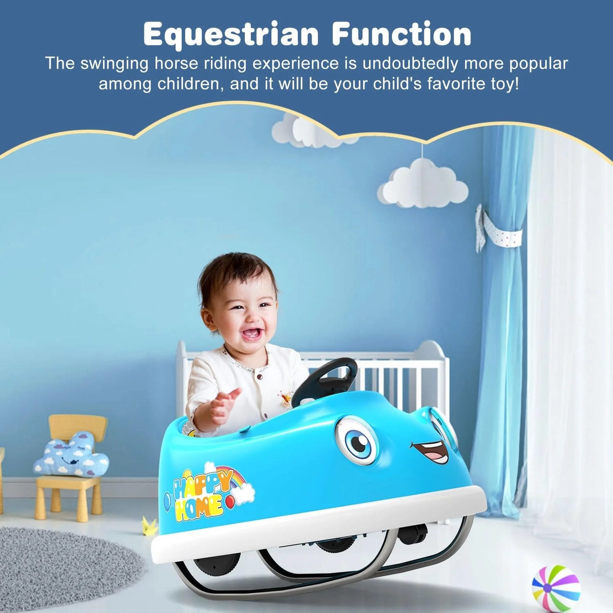 Blue 12V Electric Bumper Car for Kids F11402