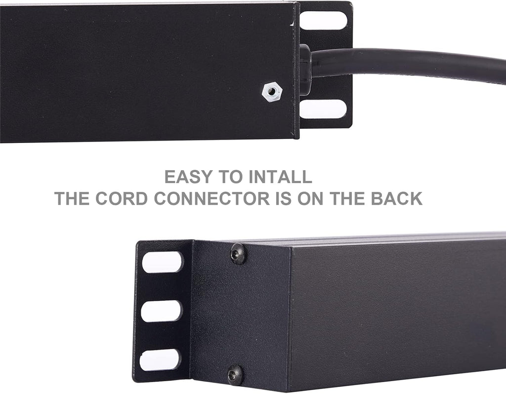 Black 1U Rack Mount PDU, 8 Outlets, 15A/125V, 6ft Cord, Pack of 2 Q6680