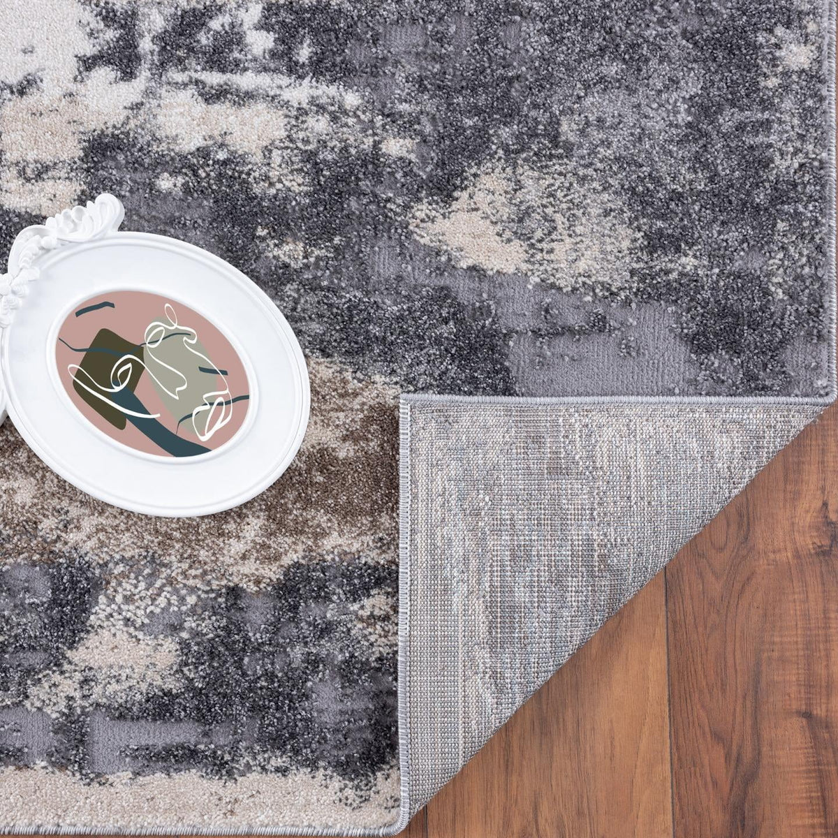 Modern Abstract Area Rug Gray 8 x 10 U1592