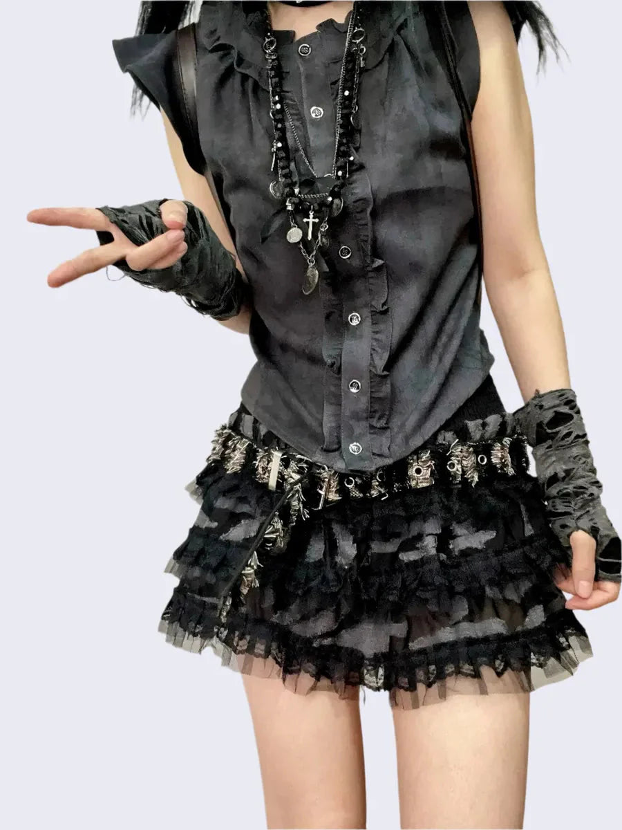 Ruffle Shirts Skirt Set R6384