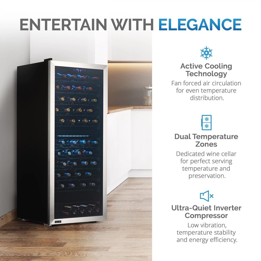 98 Bottle Dual Zone Stainless Steel Wine Refrigerator G29429