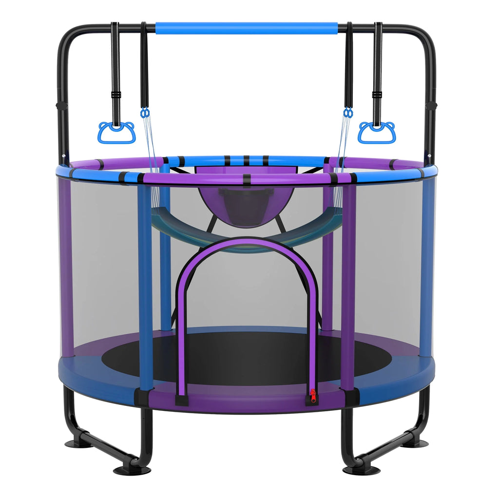 60'' Trampoline with Enclosure, Basketball Hoop and Swings B77636