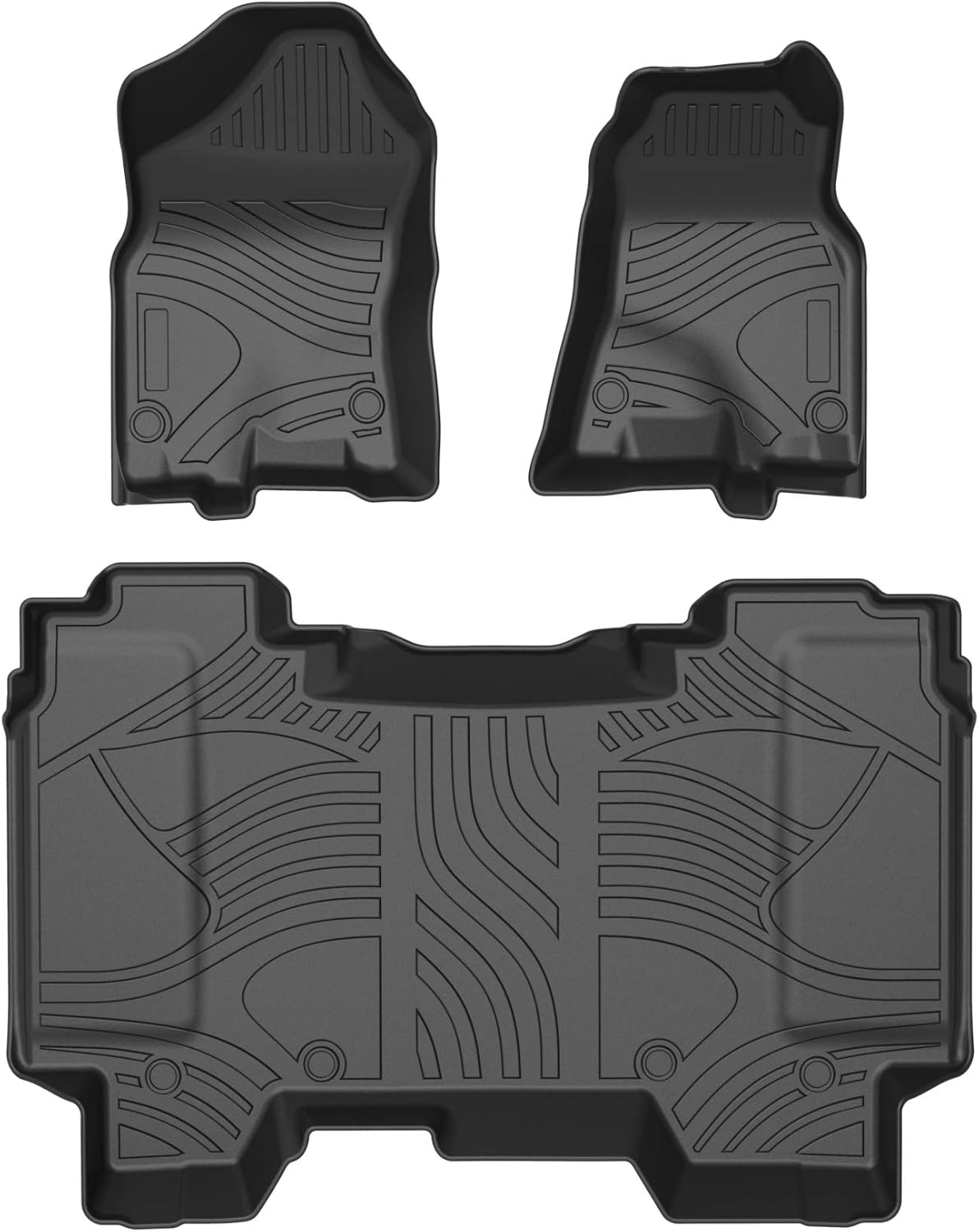 Black TPE Car Floor Mats Custom Full Set for Dodge Ram 1500 Crew Cab R792