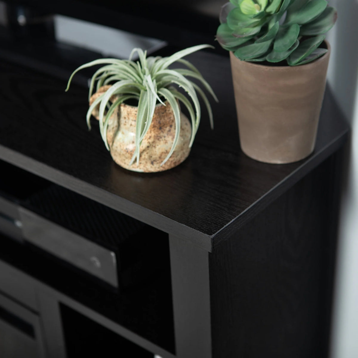 Black Tall Corner Fireplace TV Stand C222827