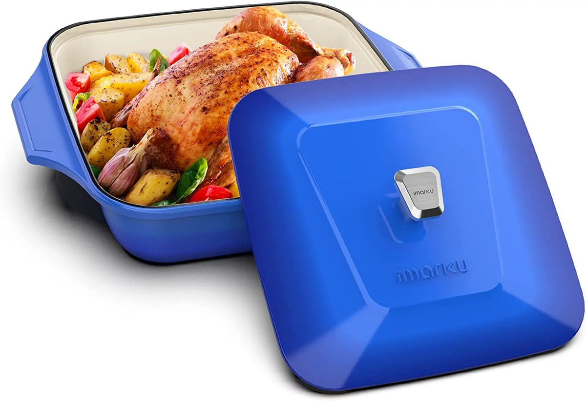 3.5-Quart Blue Enameled Cast Iron Dutch Oven with Lid I330697