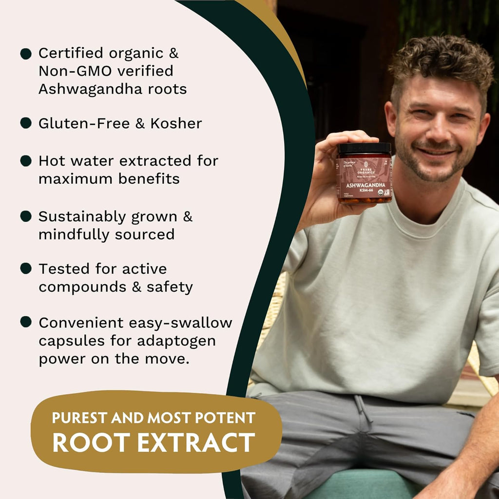 Ashwagandha Organic Root Powder Extract Supplement 600mg 120 Capsules H740327