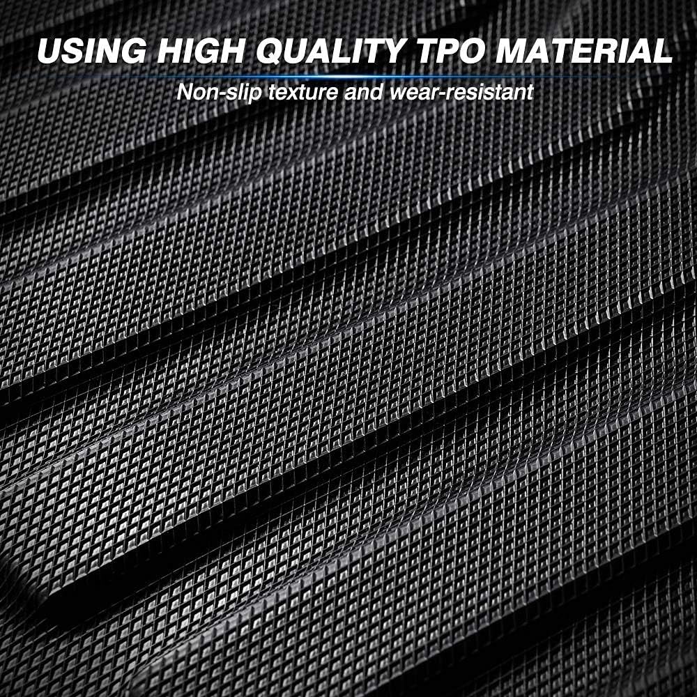 Custom Fit All Weather Floor Mats Full Set Black Non-Slip C614