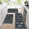Non Slip Kitchen Rug Sets of 3 Low Pile Floor Carpet Sets C673