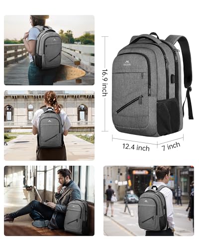 Grey 18 Inch Laptop Backpack with Luggage Strap X568