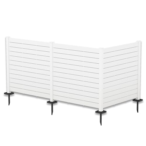 50"W x 47"H Outdoor Privacy Screens Fence Kit (2 White Panels) E96029