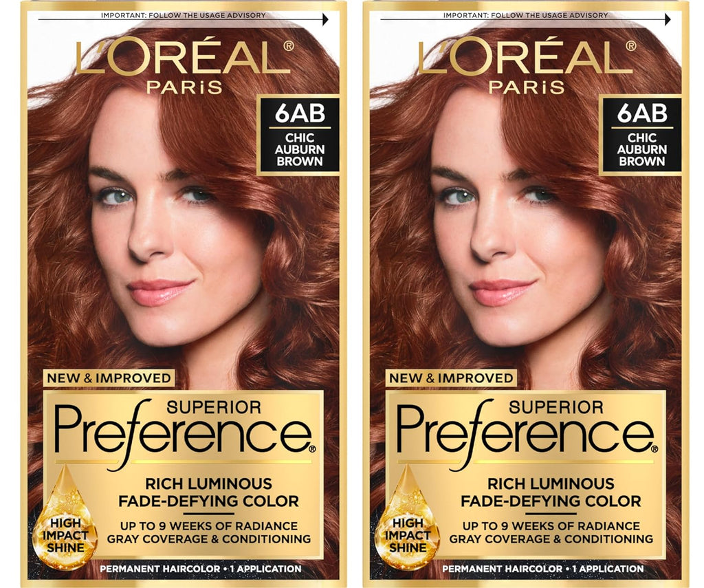 Chic Auburn Brown 6AB Permanent Hair Color, 1 Hair Dye Kit (Pack of 2) A11759