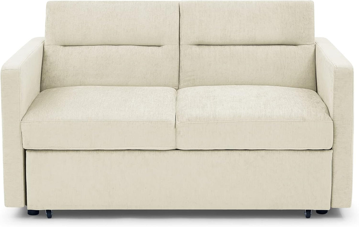 Beige Velvet 3 in 1 Convertible Sleeper Sofa C510572