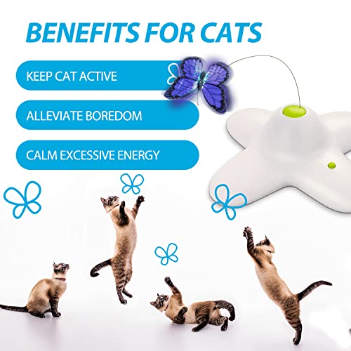 2 in 1 Cat Wand Toy with Butterfly Spinner, USB Rechargeable F921690