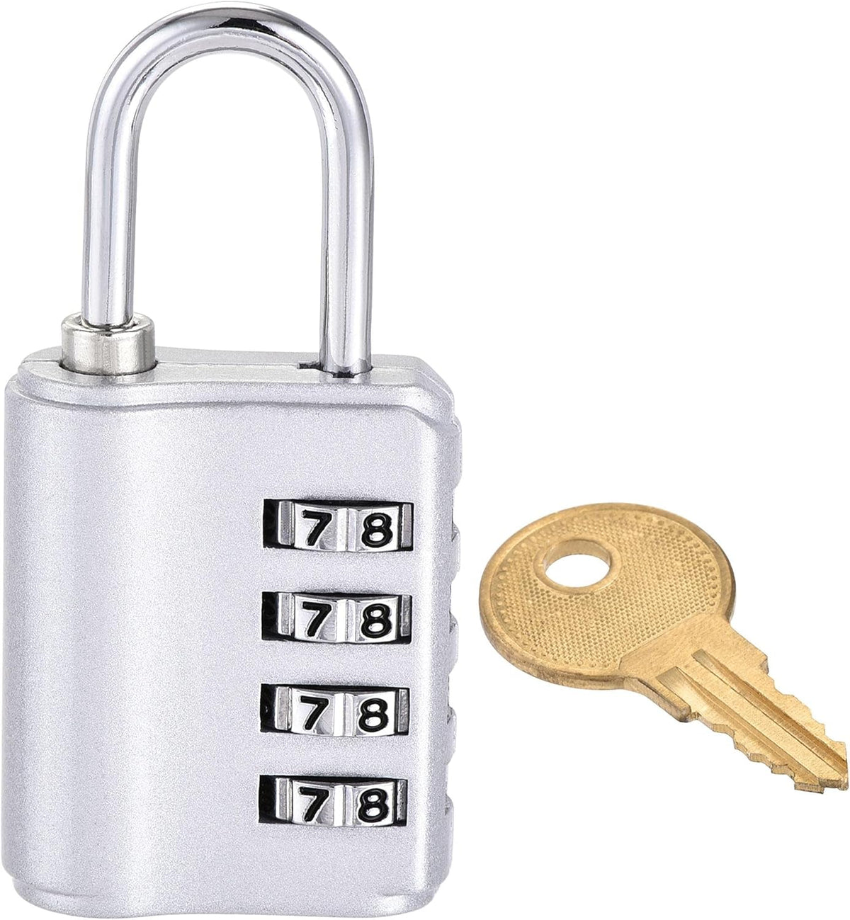 4 Digit Combination Padlock with Key Zinc Alloy Pack of 2 C57144