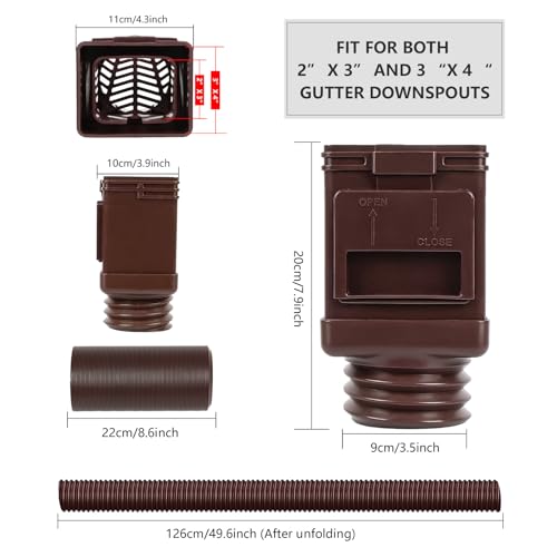 2 Pack Flexible Downspout Extension with Leaf Filter A50676