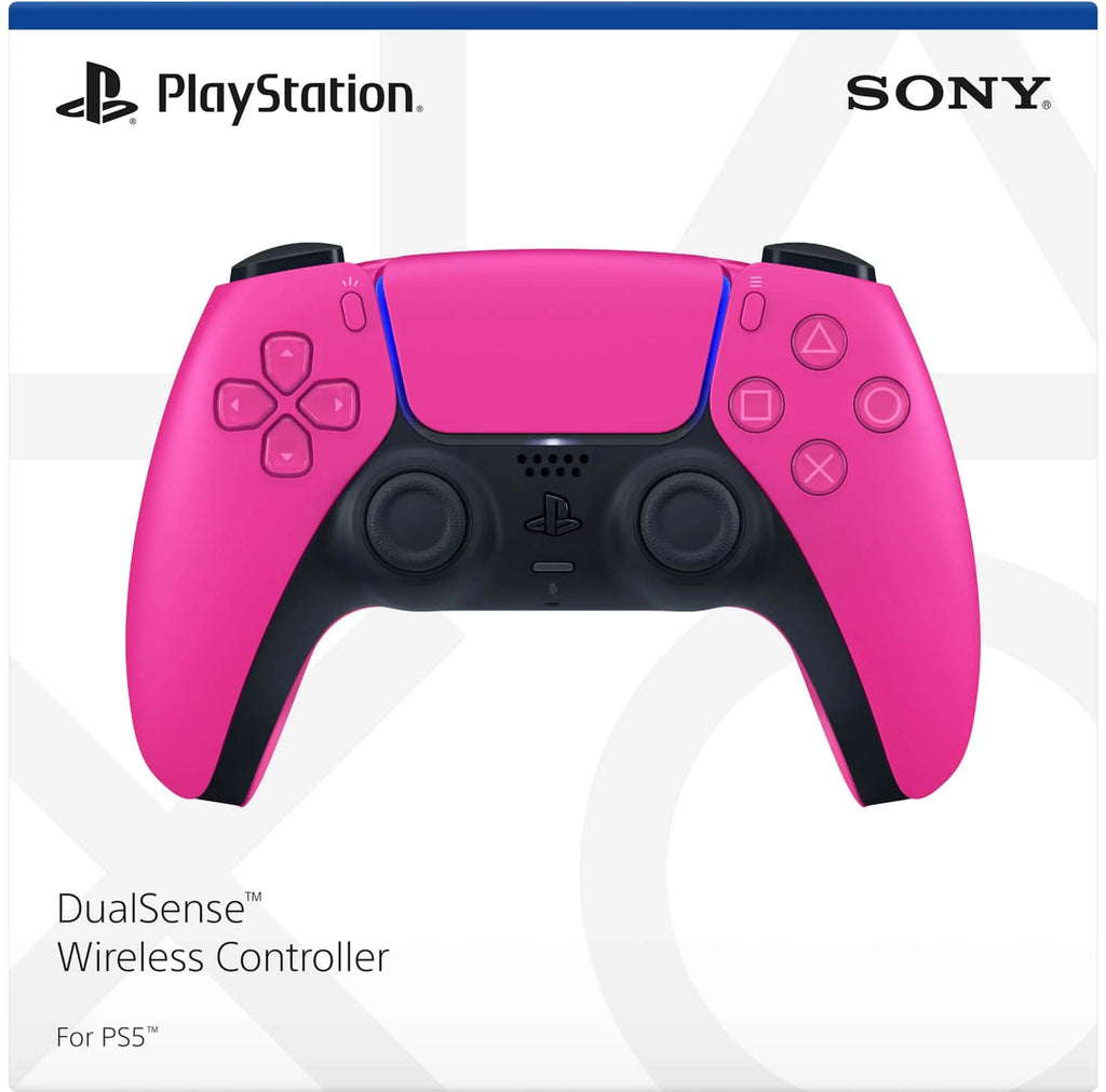 PlayStation 5 Slim Disc Edition Gaming Console with Two Controllers White and Nova Pink Dualsense B5340