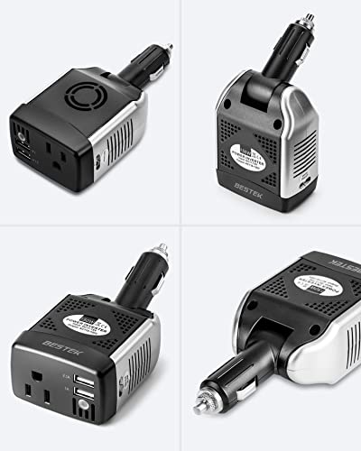 150W Power Inverter 12V to 110V Car Charger with 2 USB Ports Z276