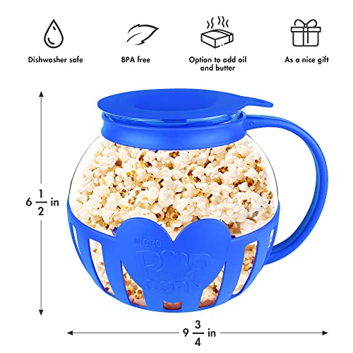 Red 3 Quart Borosilicate Glass Microwave Popcorn Popper I46025