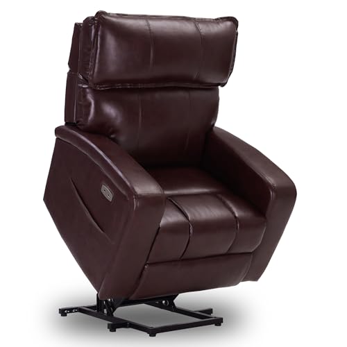 Leather Power Lift Recliner Chair with Heat & Massage W842793
