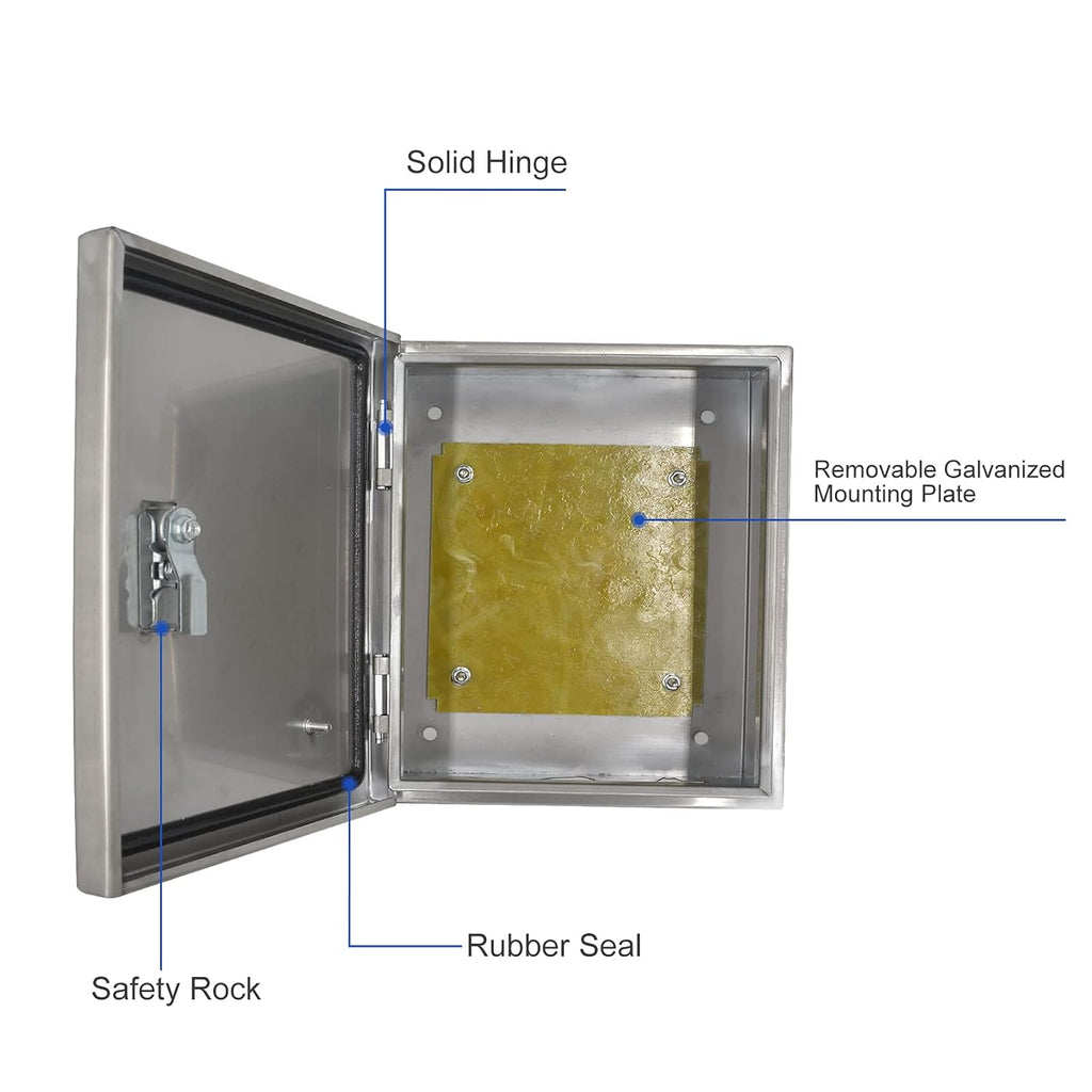 304 Stainless Steel IP65 Waterproof Junction Box with Lock T51725