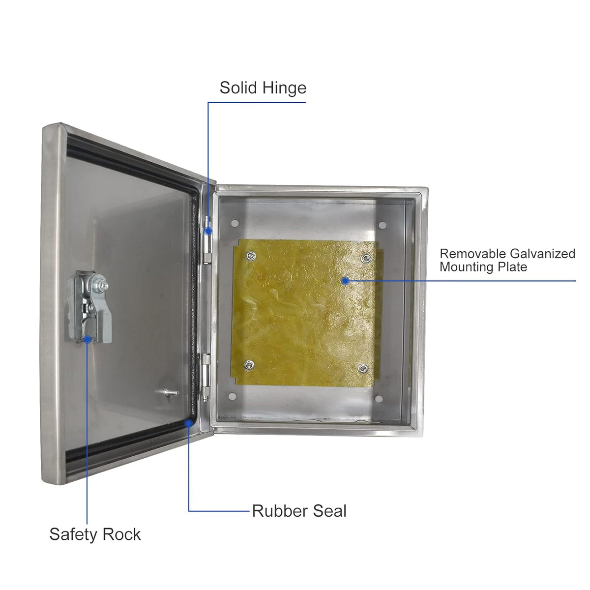 304 Stainless Steel IP65 Waterproof Junction Box with Lock T51725