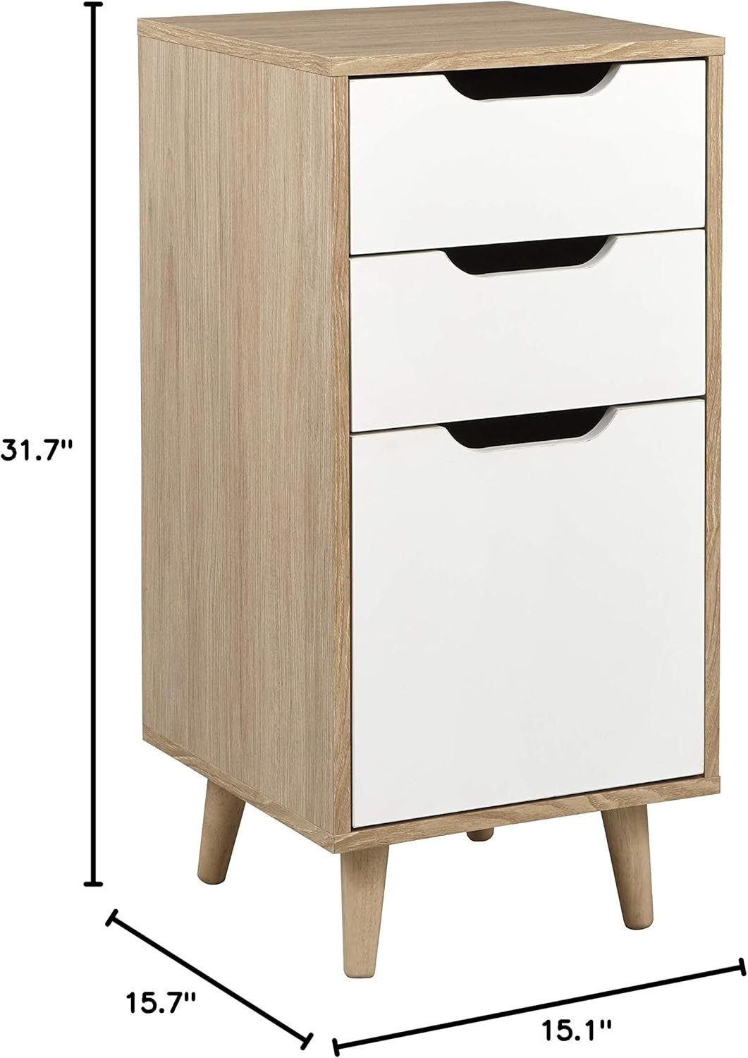 Natural White 2 Drawer Filing Cabinet Q706302