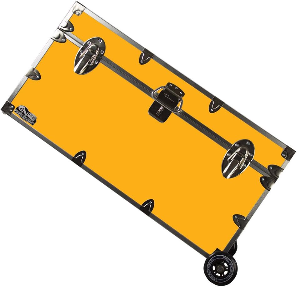 Lockable Trunk Footlocker with Wheels Large 32 x 18 x 16.5 Inches Purple F1926