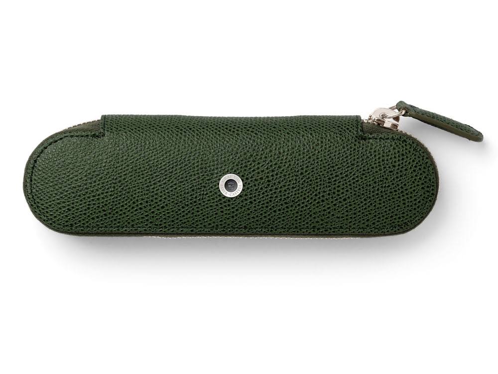 Olive Green Zipper Pen Case for Two Z268